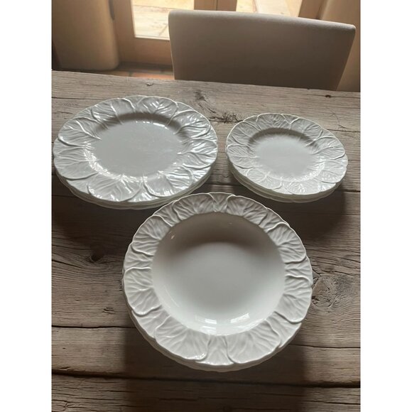 Coalport Countryware White Leaf Embossed Salad Plate Set Of 3 England - Picture 4 of 4